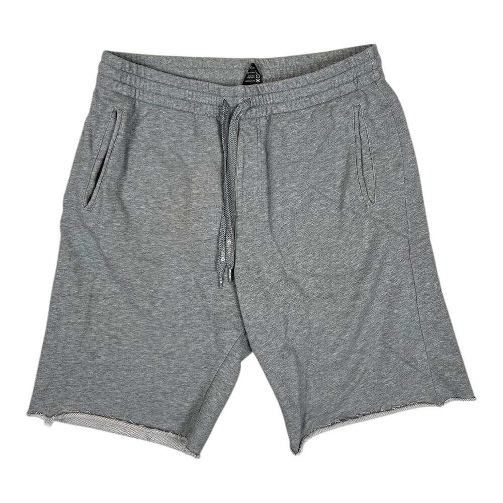 Ethika Sweat Shorts Mens Large Gray Cotton Raw Hem Drawstring Pockets Casual